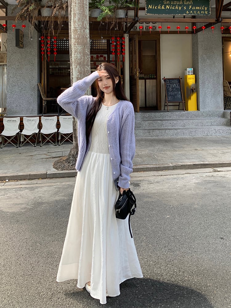 【dress】ニット切り替えワンピース G20074