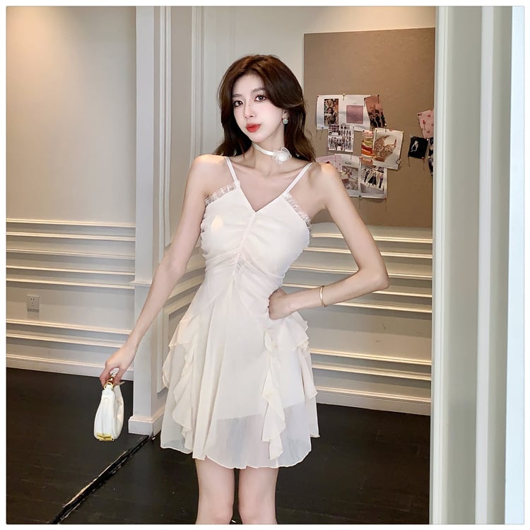 【dress】ホルターネックフリルワンピース　M30173