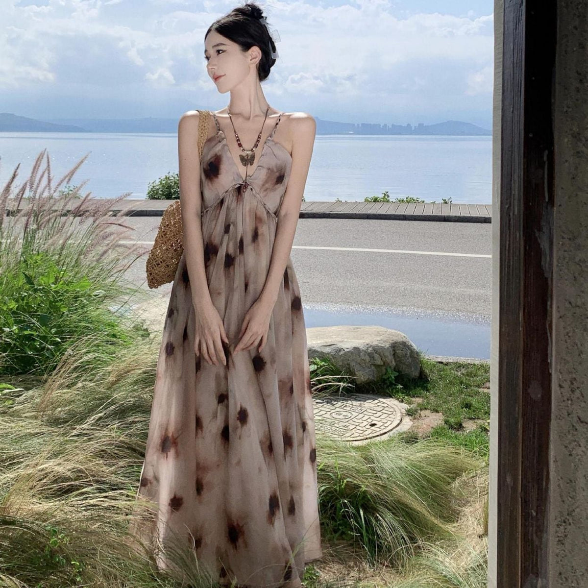 【dress】Vネックキャミワンピース　M25310