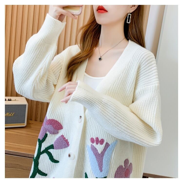 【outer】Vネックニットカーデ　M18404
