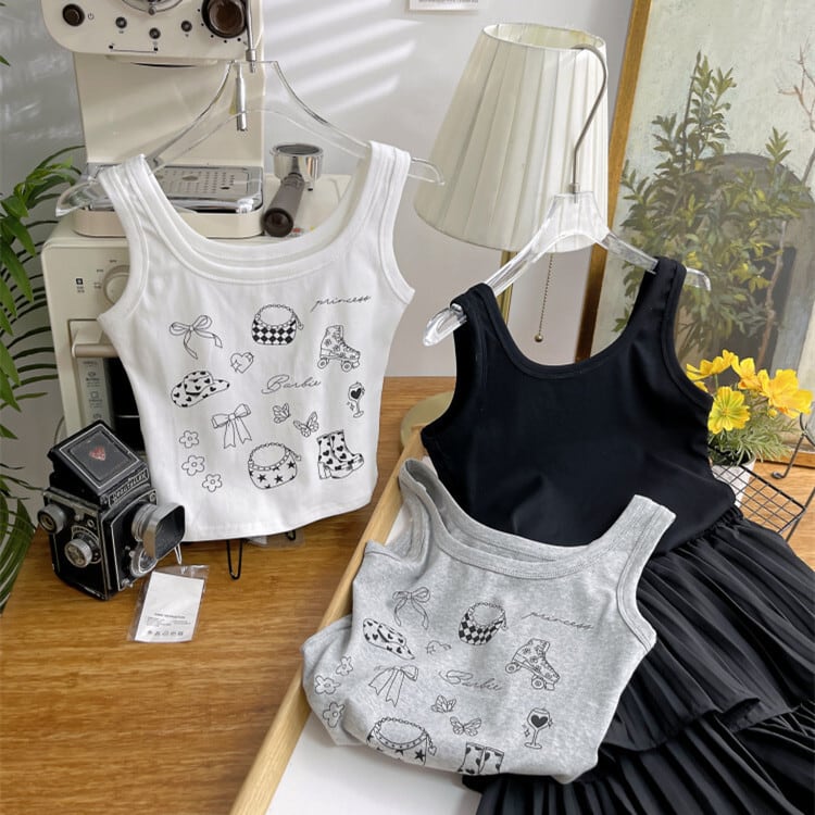 【tops】プリントキャミソール　M24120