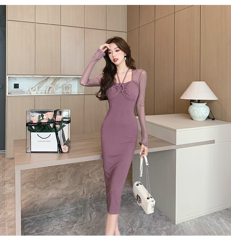 【dress】チュールコンビワンピース　M29493