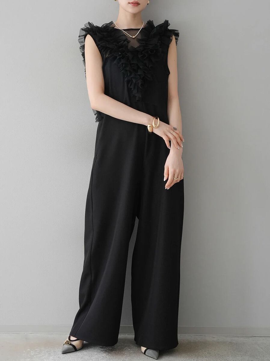 【set】チュールトップス×サロペットパンツセット　M29965
