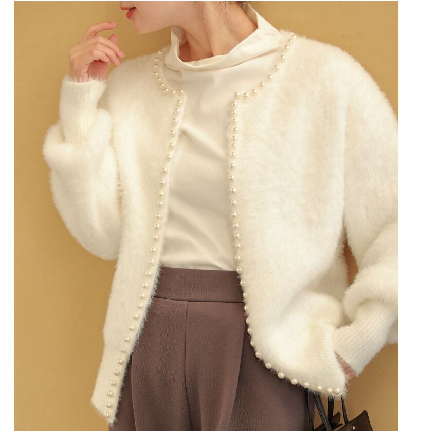 【outer】パールニットカーデ　M27471