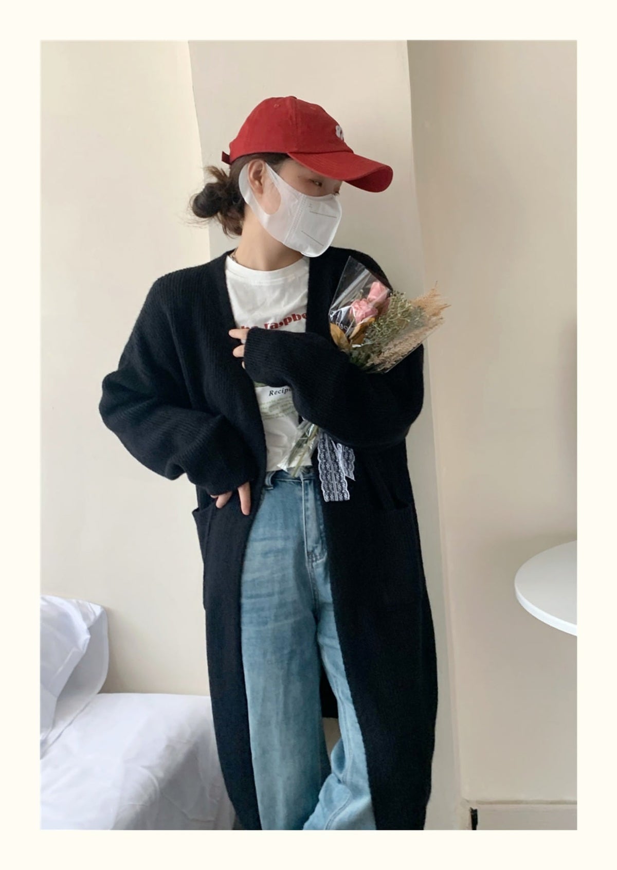 【outer】ロング丈ニットカーデ　M19145
