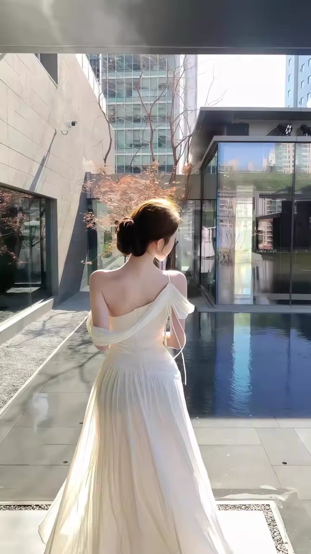 【dress】2wayノースリーブロングギャザーワンピース Q8402