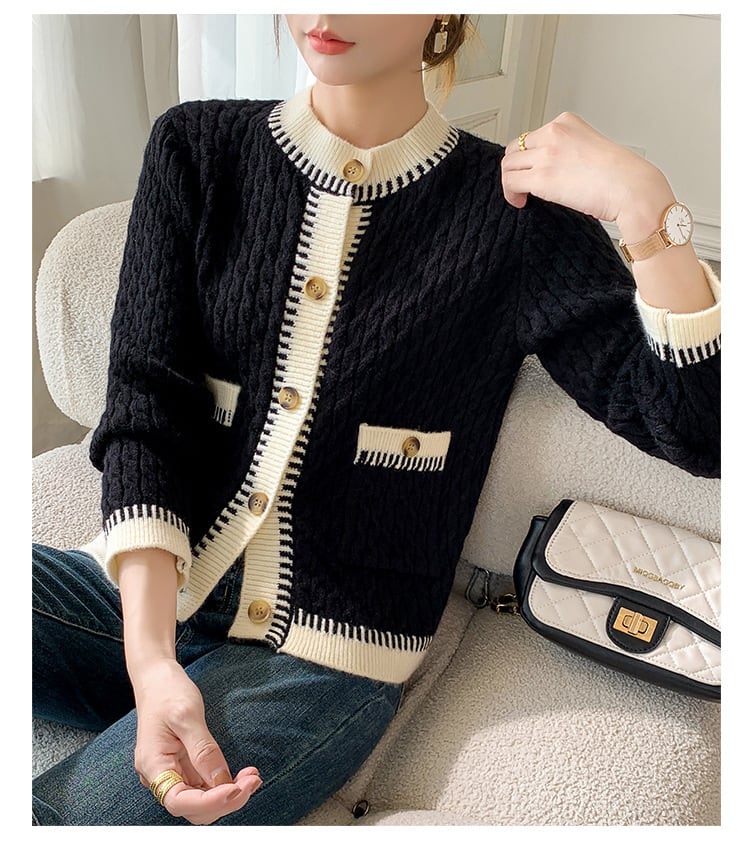 【outer】クルーネックニットカーデ　M27287