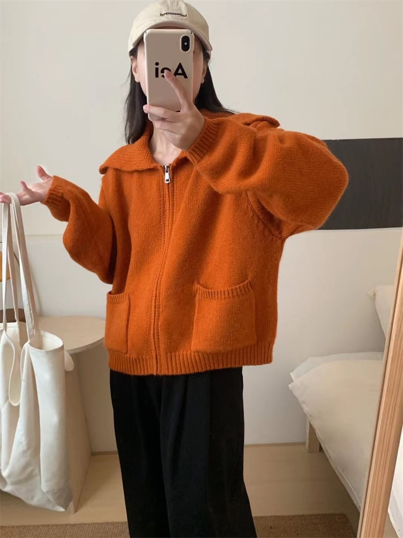 【outer】ファスナーニットカーデ　M25806