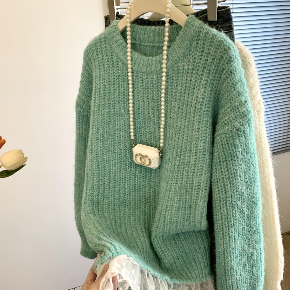 【tops】レース切り替えニットセーター　M29275