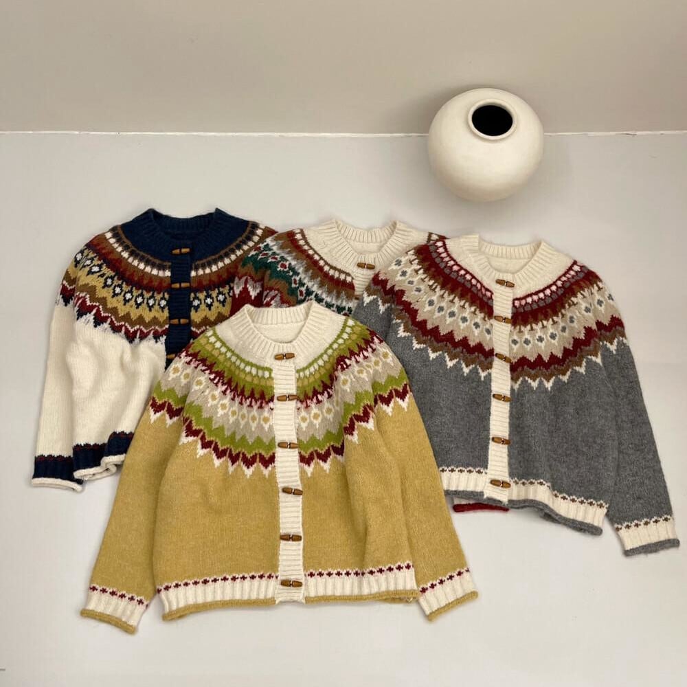【outer】ジャカードニットカーデ　M27110