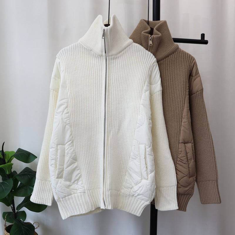 【outer】ファスナー切り替えニットカーデ　M26293