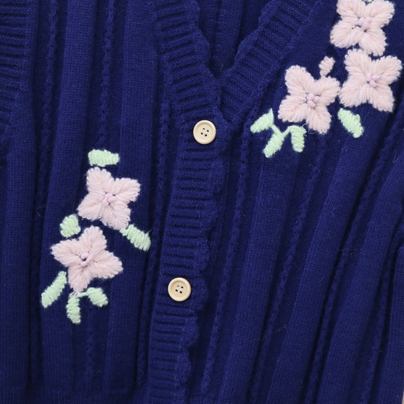 【tops】刺繍ニットベスト　M25390
