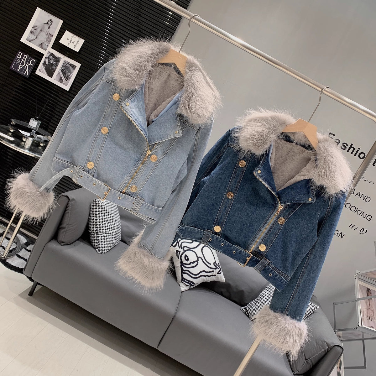【outer】ファーデニムジャケット　M19108