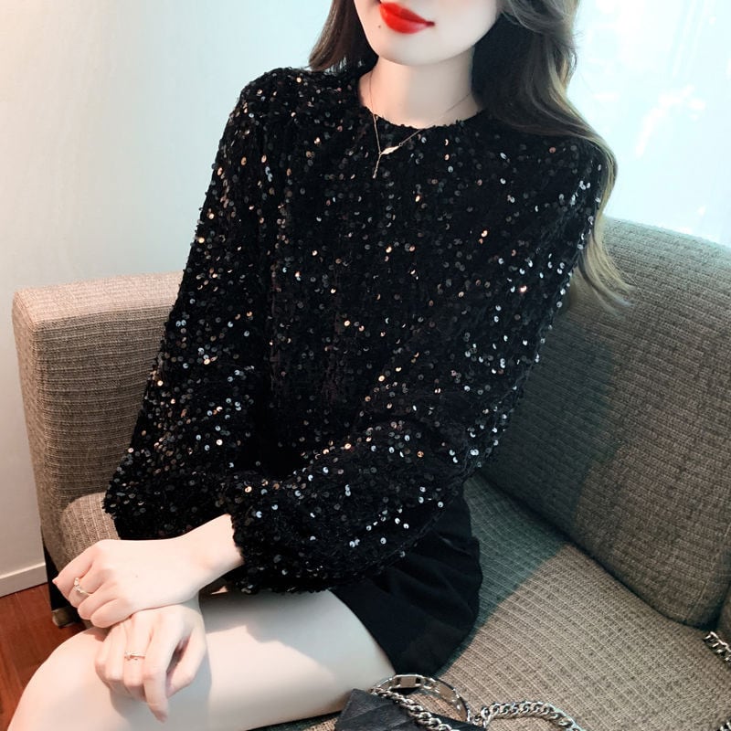 【tops】スパンコールトップス　M28941