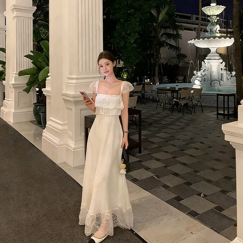 【dress】レースドッキングキャミワンピース Q8033