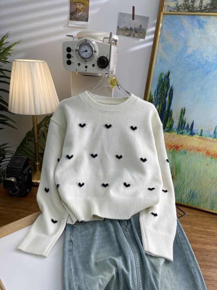 【tops】ハートモチーフニットトップス      N2748