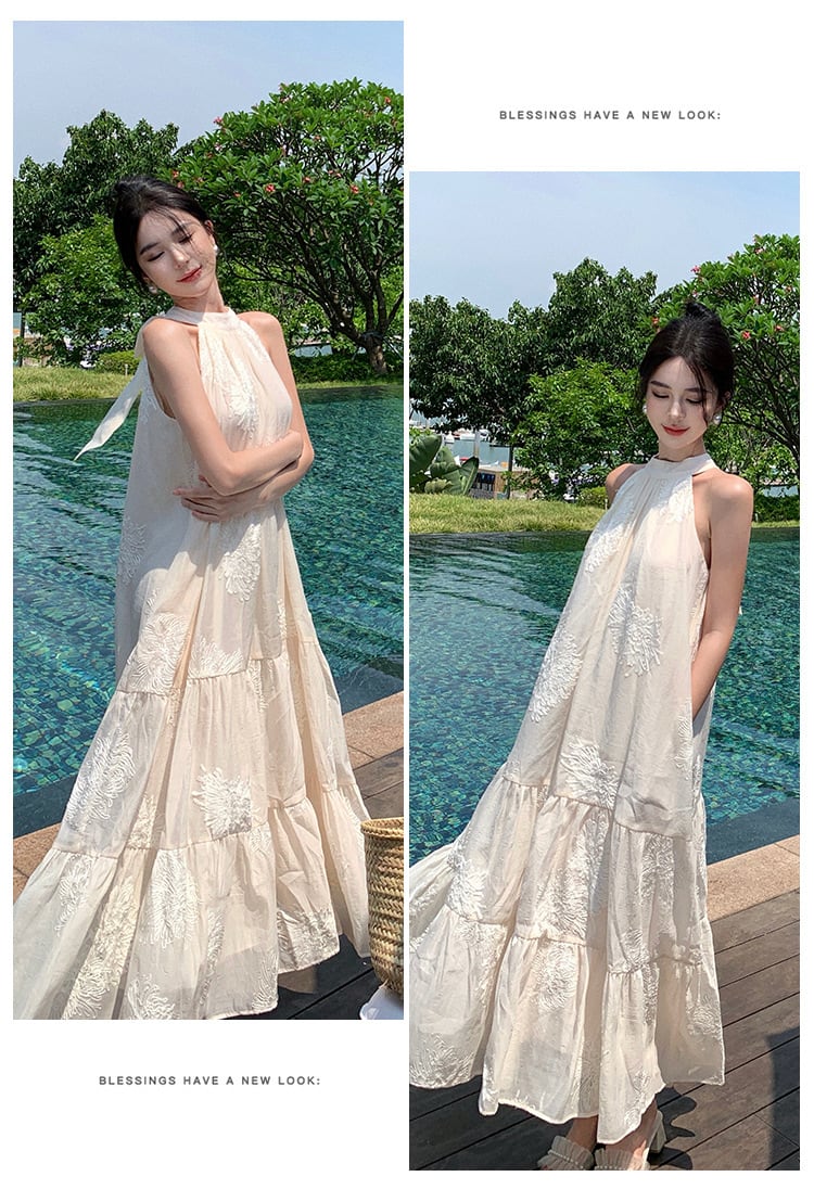 【dress】ノースリーブバックリボンワンピース　M22956