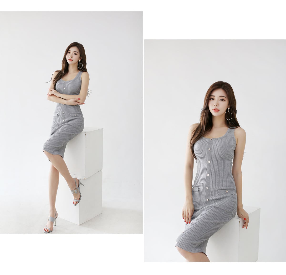 【dress】ノースリーブニットワンピース G21301