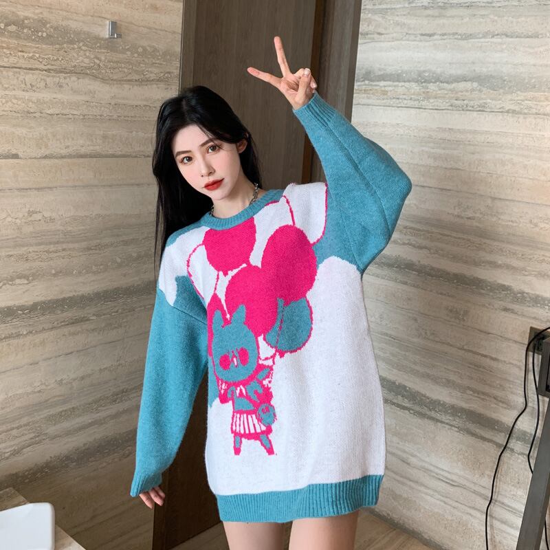 【tops】クルーネックニットセーター　M17997