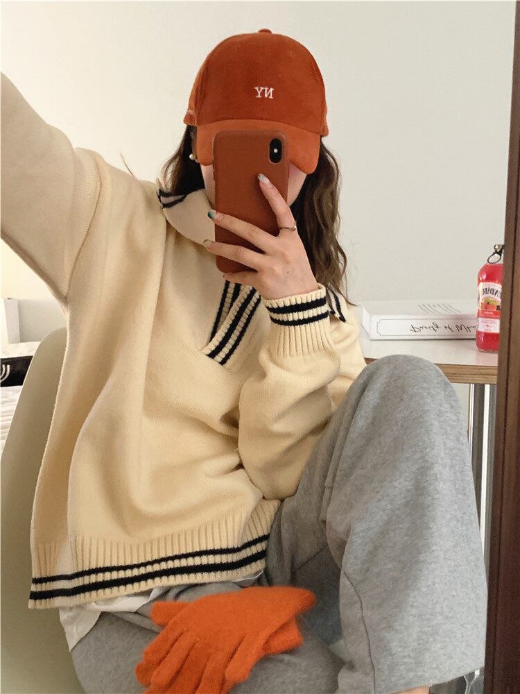 【tops】POLOネックニットプルオーバー　M19022