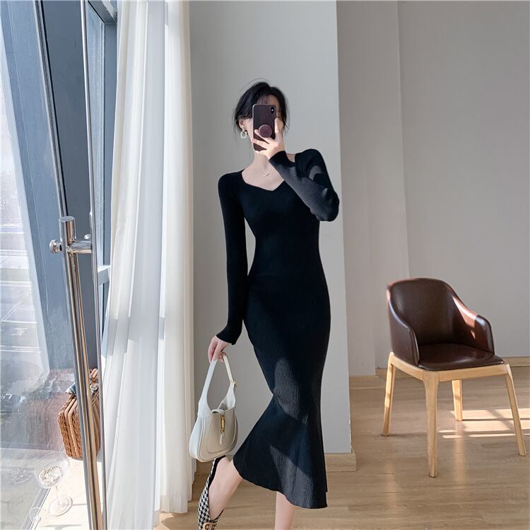 【dress】マーメイドニットワンピース　M28024