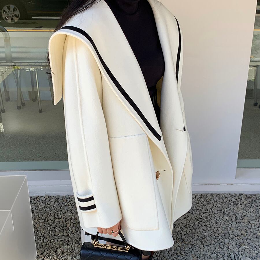 【outer】ダブルボタンチェスターコート　M19077