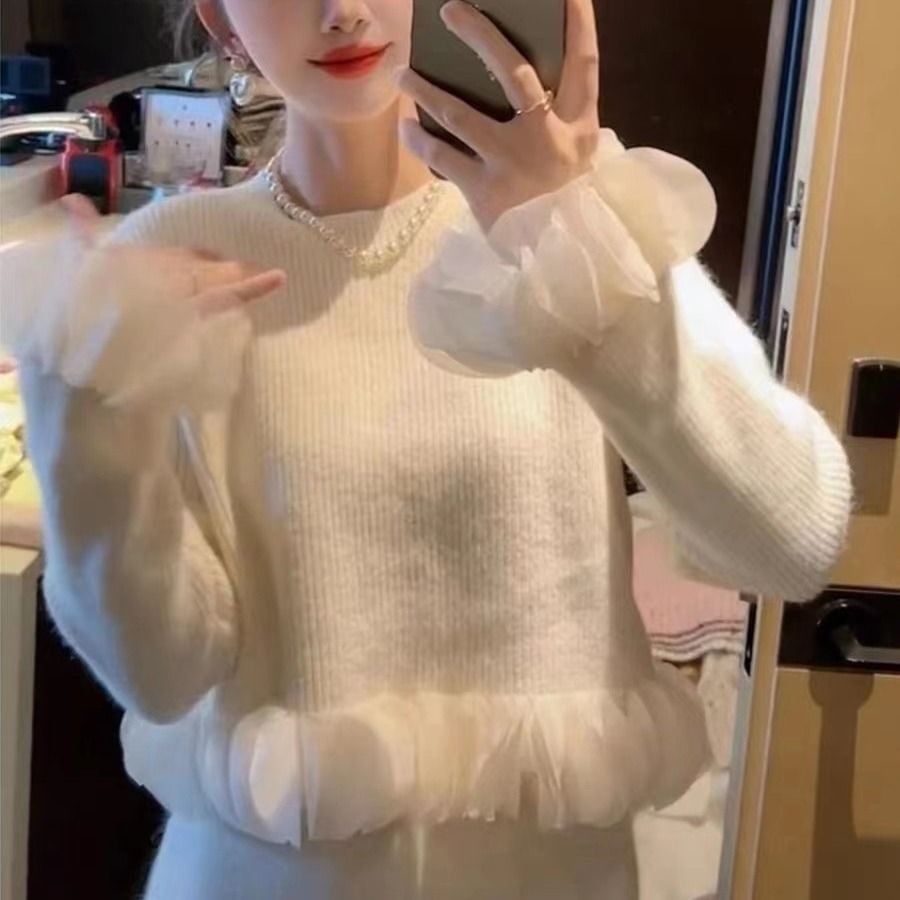 【tops】フレアスリーブニットセーターF6875