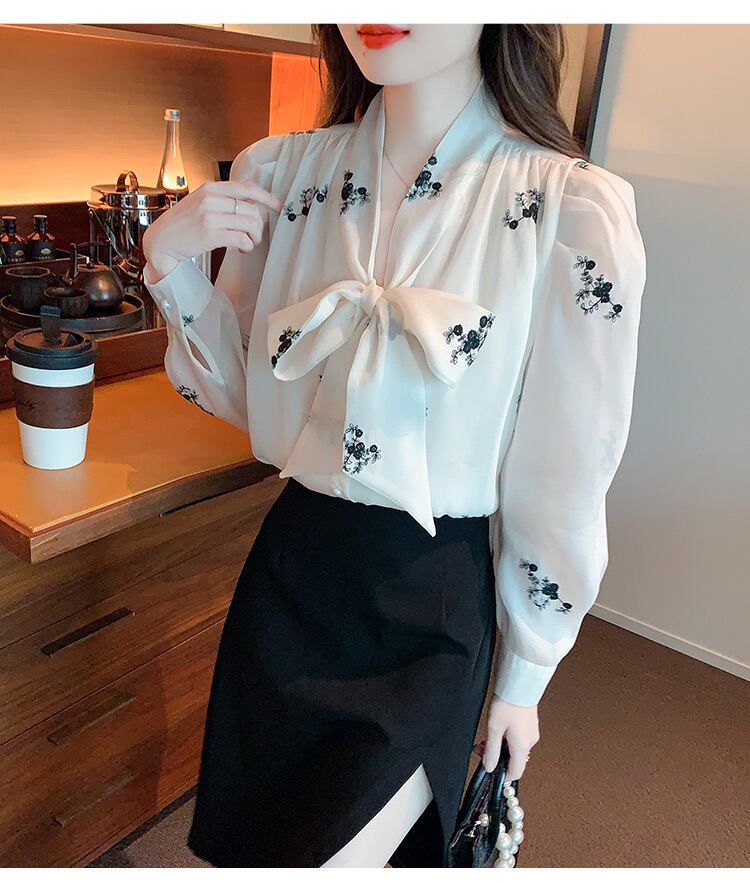 【tops】刺繍シャツトップス　M18478