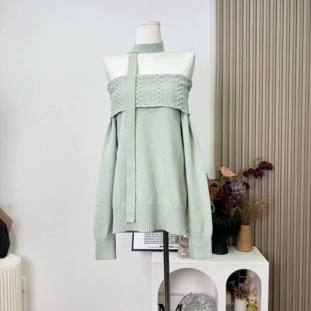【tops】オフショルダーニットセーター　M28944