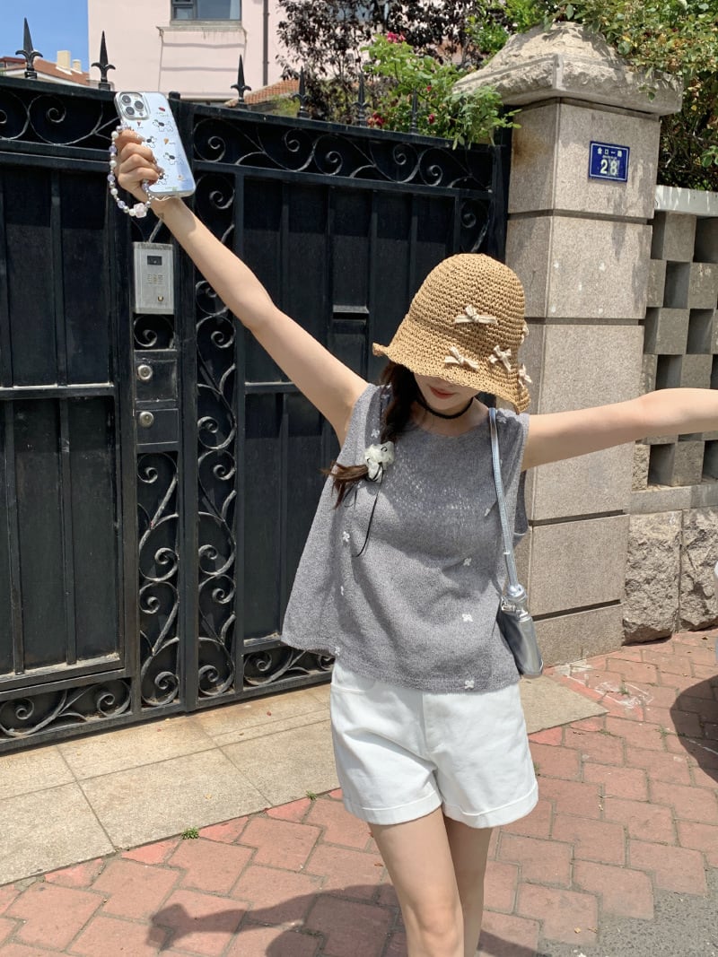【tops】リボン付きニットトップス　M24942