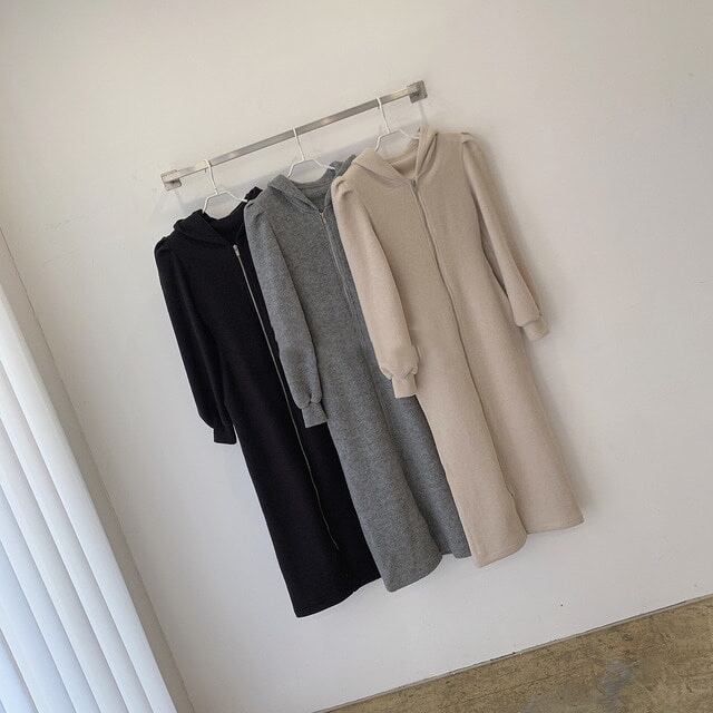 【dress】好感度満載！気質満点体型カバー着痩せパフスリーブワンピース G10915