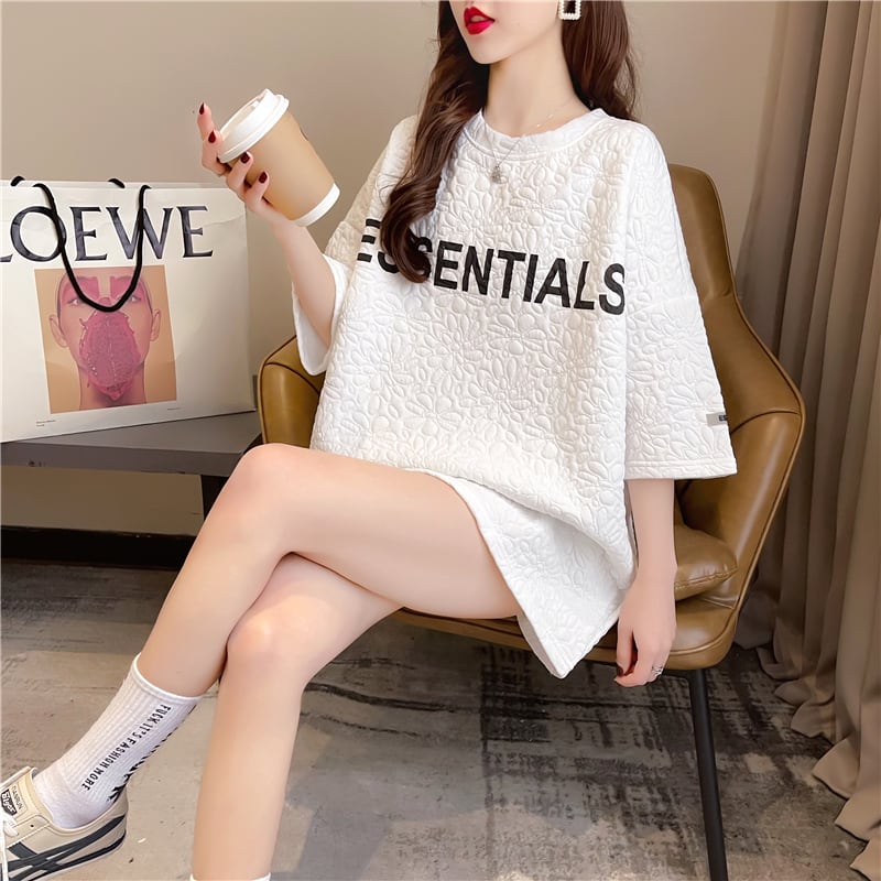 【tops】ラウンドネック半袖英字柄人気ゆったり着回しＴシャツF4969