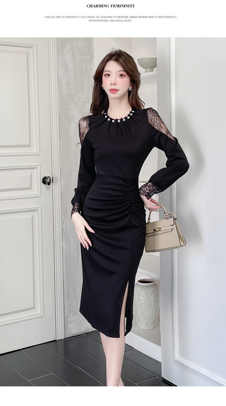 【dress】レースドッキングワンピース　M29352