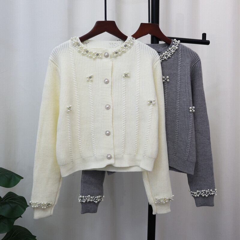 【outer】パールニットカーデ　M27592