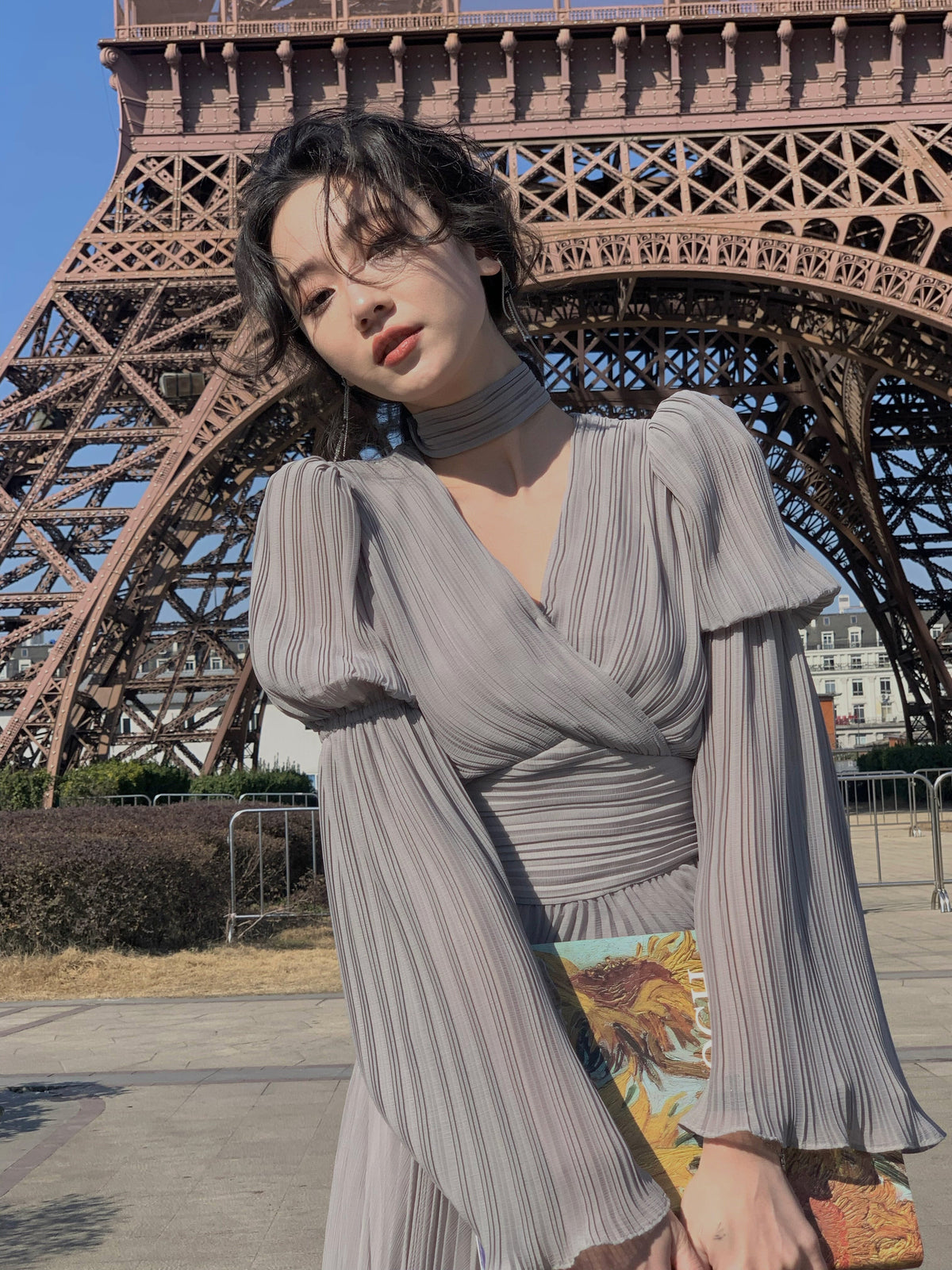 【dress】ベルスリーブプリーツワンピース　N3250