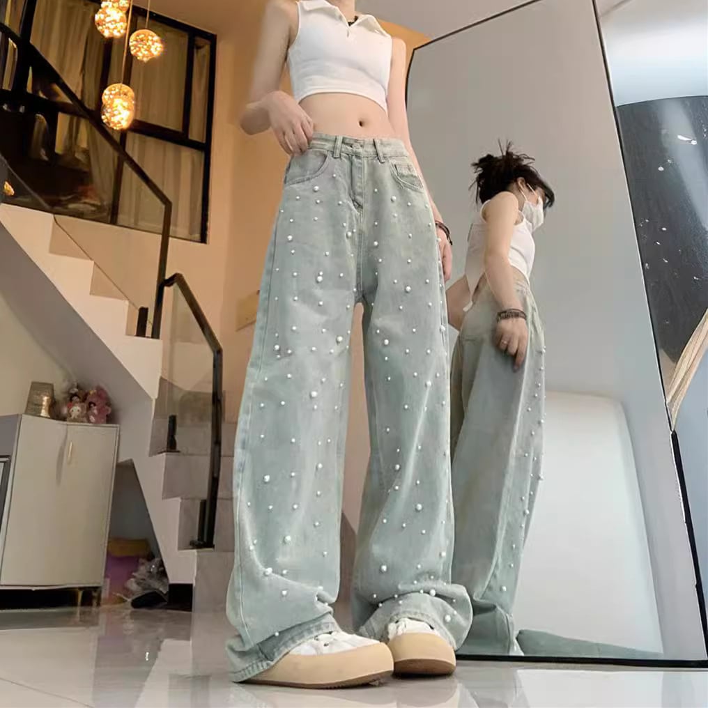 【bottoms】パールデニムガウチョパンツG20418