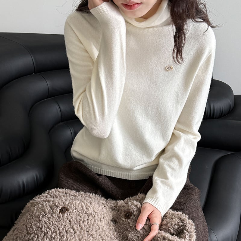 【tops】ハイネックニットトップス Q7090