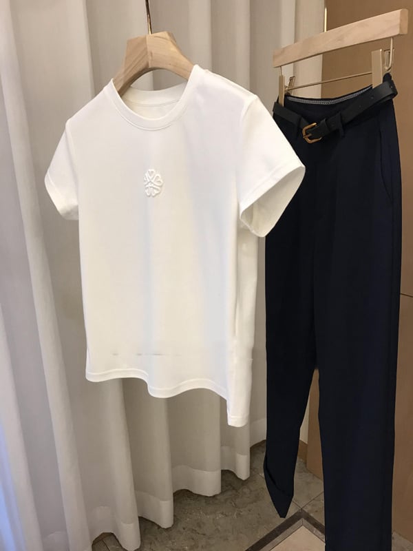 【tops】ラウンドネック半袖ＴシャツF7537