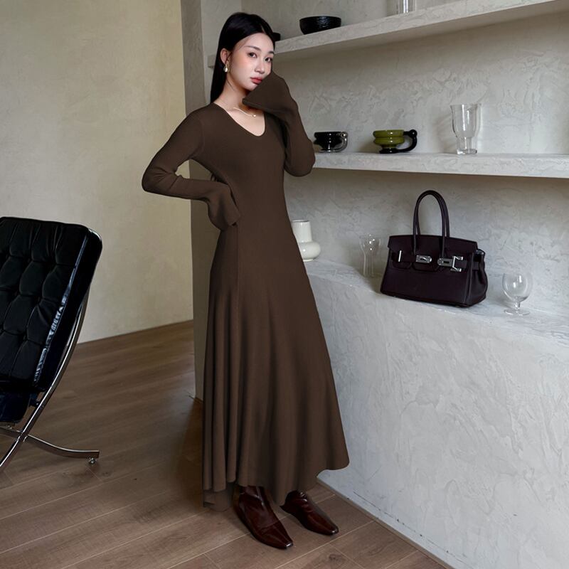 【dress】タイトニットワンピース Q7049