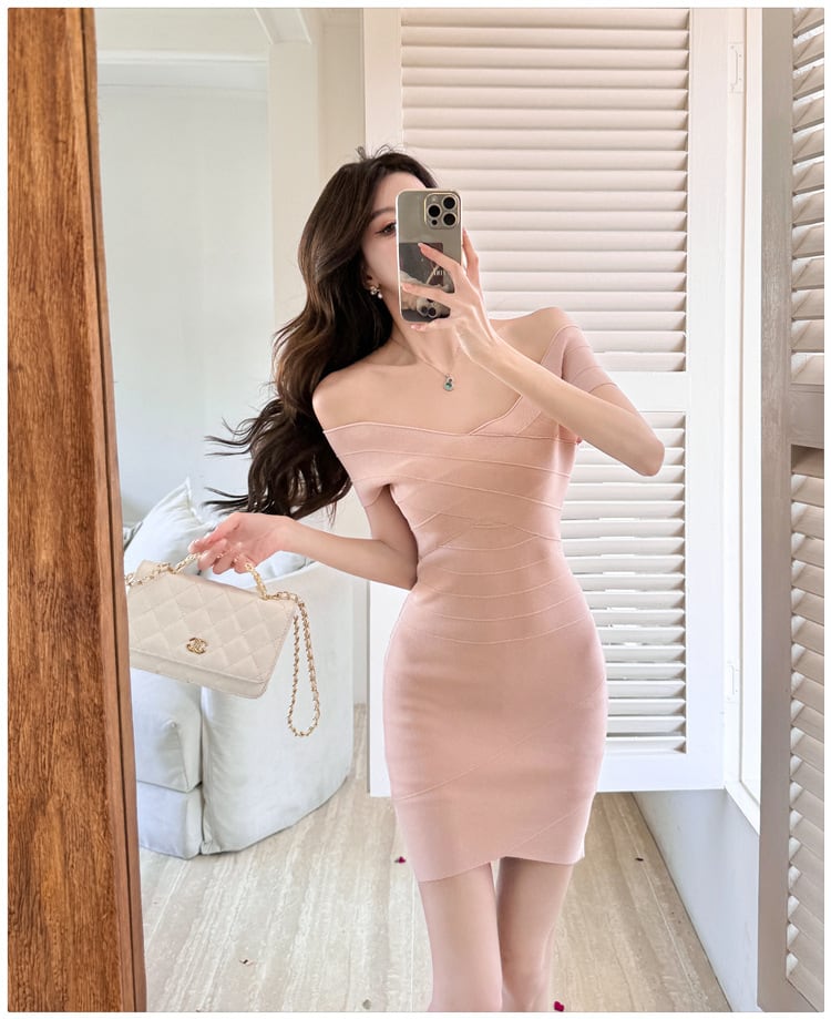 【dress】クロスニットワンピース　M28966