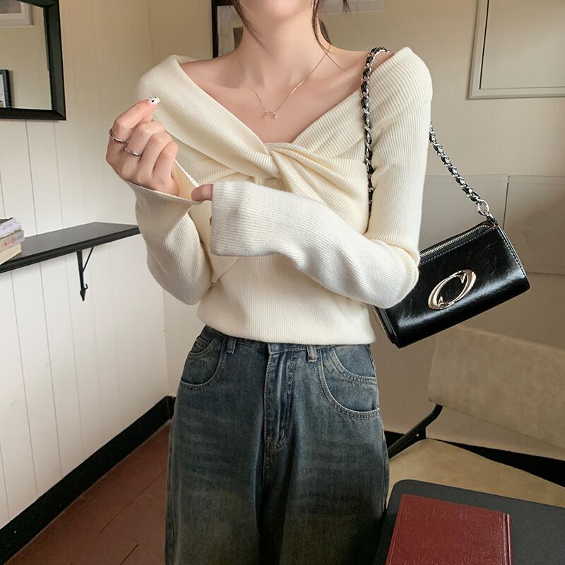 【tops】ニットトップス　M18834