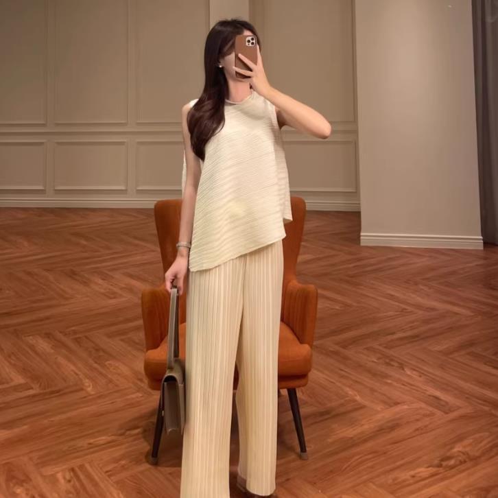 【set】イレギュラータンクトップ+ガウチョパンツ２点セットF7418