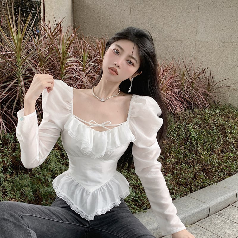 【tops】レースシャツトップス　M28793