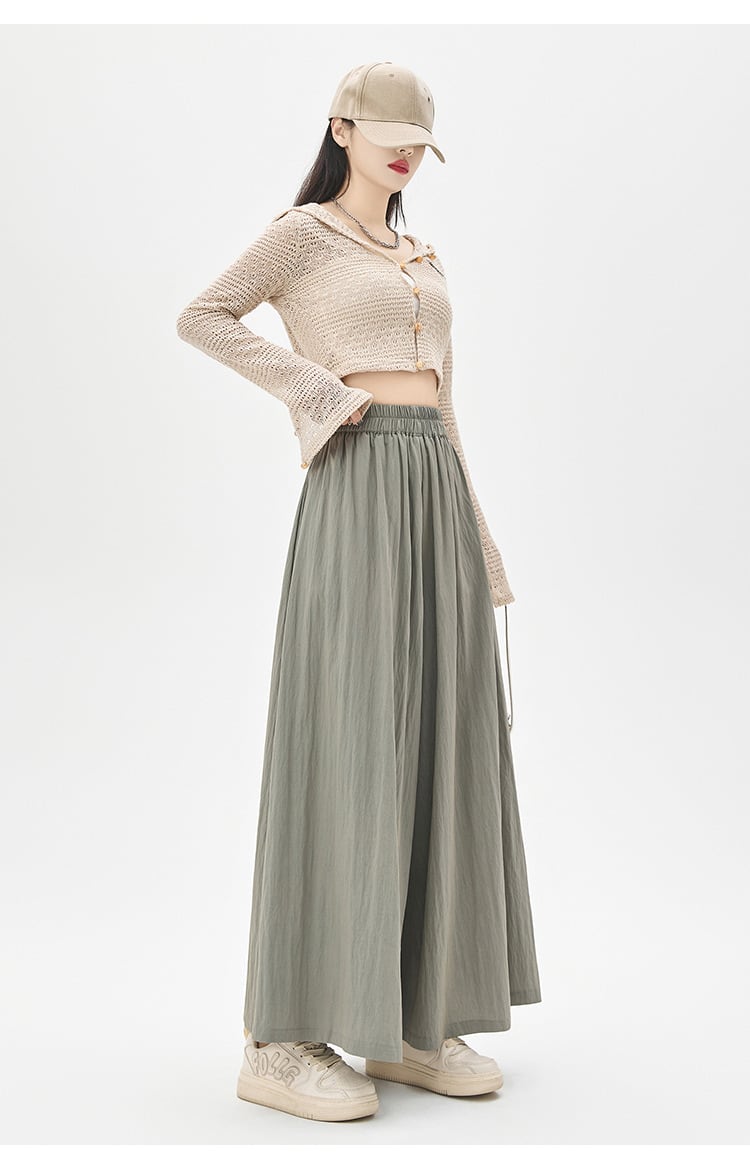 【bottoms】3色ウエストゴムガウチョパンツF7490