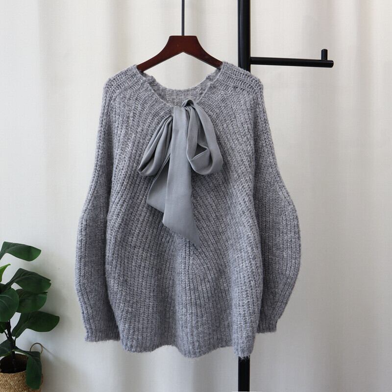 【tops】リボン付きニットセーター　M26942