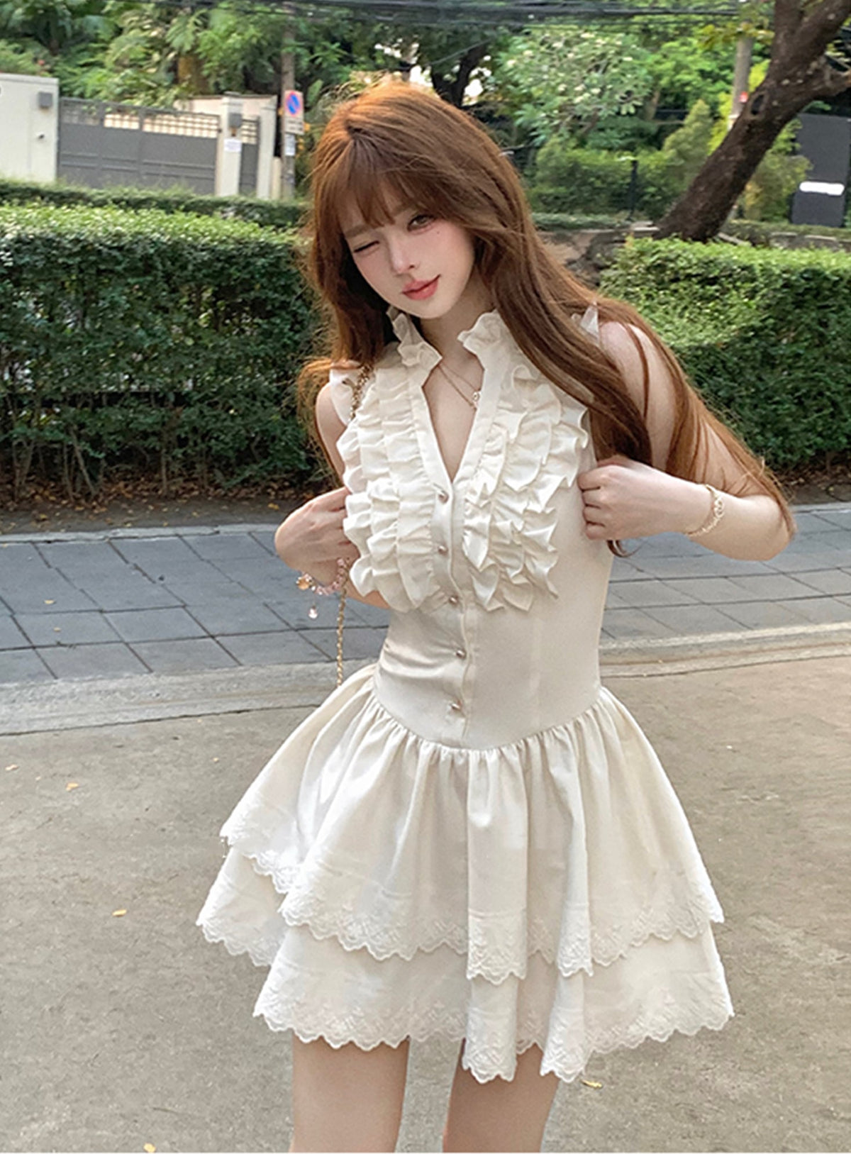 【dress】フリルミニワンピース　M30795