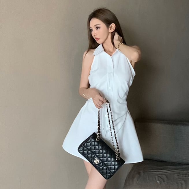 【dress】ノースリーブシャツワンピース　M24539