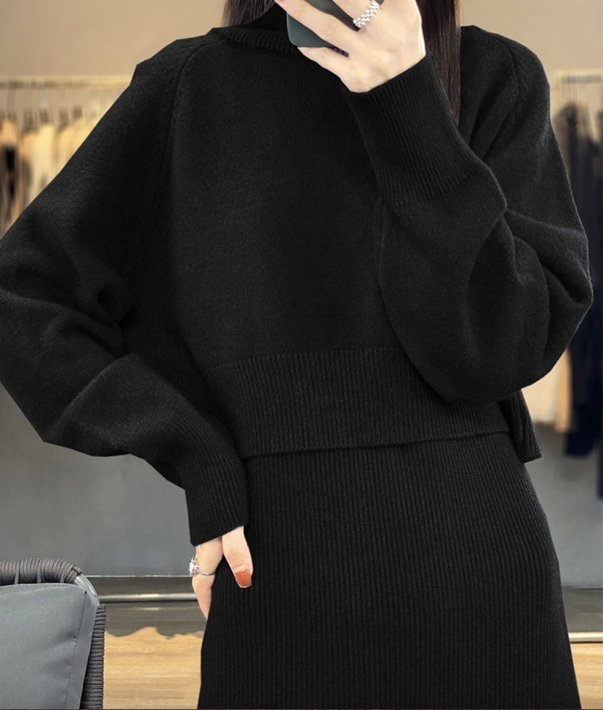 【set】ニットセーター×ベストワンピースセット　M26260