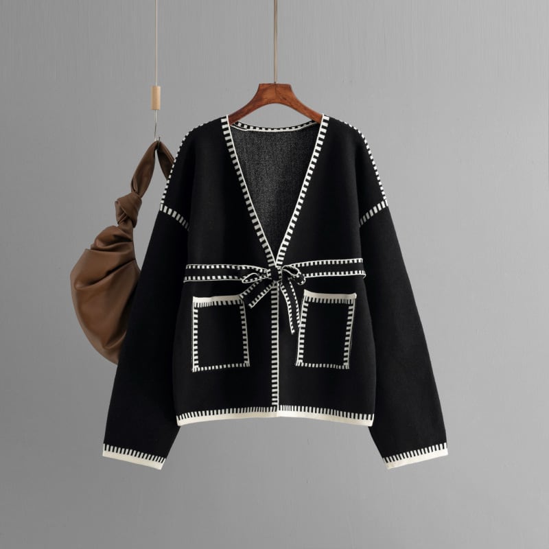 【outer】Vネックニットカーデ　M28747