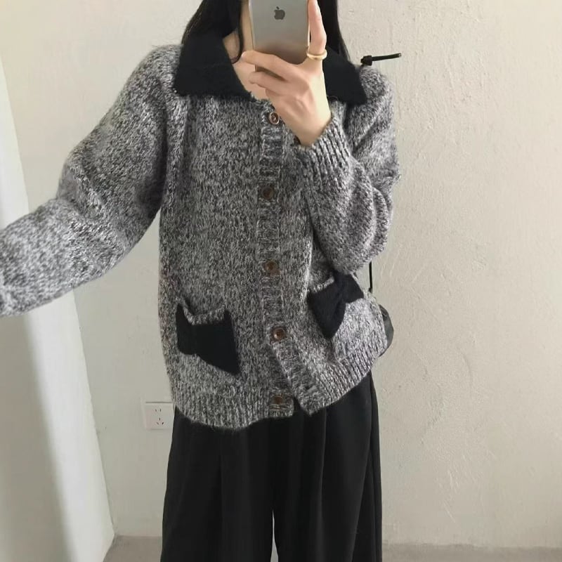 【outer】ニットカーディガン Q6998